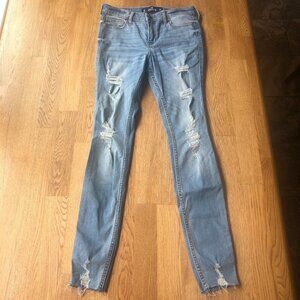 Hollister Mid-Rise Super Skinny Jeans Distressed Size 3/26